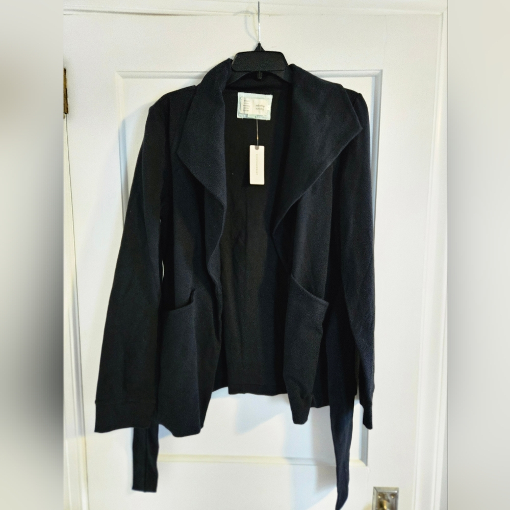 NWT Black Anthropologie Size M Jacket With Ties